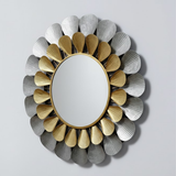 Dual‑Tone Petal Sunburst Mirror