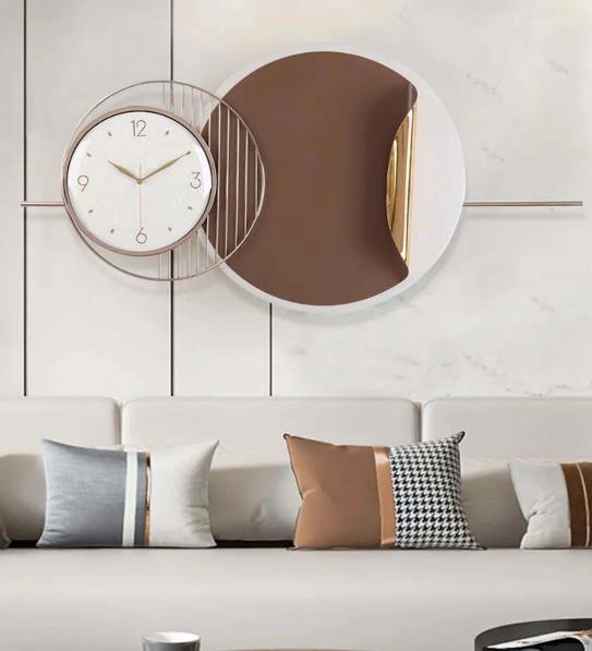 Soleil Petal Disc Wall Clock – Gold & Teal (36" x 18")