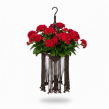 Earthy Macramé Hanging Steel Planters