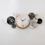 Azure Clover Rosette Clock – Gold & Teal (24" x 24")