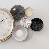 Azure Clover Rosette Clock – Gold & Teal (24" x 24")