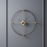 Horizon Mist Deer Landscape Clock – Gold & Teal (47" x 21")