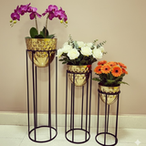 Golden Steel Decorative Pot Combo (Set of 3)