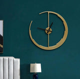 Azure Clover Bloom Wall Clock – Gold & Teal (23" x 30")