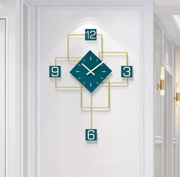 Azure Bloom Symphony Clock – Portrait (20" x 30")