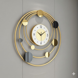 Eclipse Noir Crystal Sunburst Clock – Black & Silver (48" x 24")