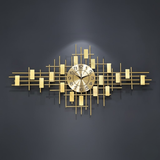 Aurora Crystal Sunburst Clock – Champagne Gold (48" x 24")