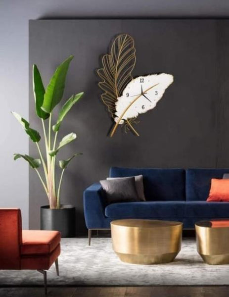 Azure Bloom Symphony Clock – Slim Wide (48" x 17")