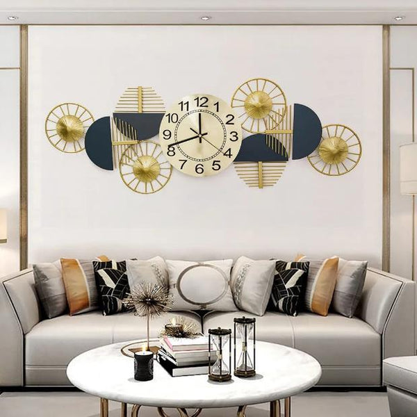 Azure Bloom Symphony Clock – Wide (36" x 22")