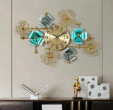 Azure Bloom Symphony Clock – Vertical (22" x 36")