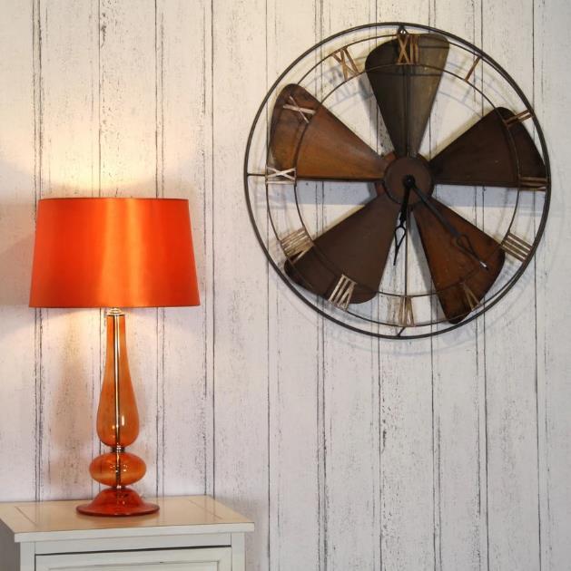 Azure Bloom Medallion Clock – Portrait (23" x 30")