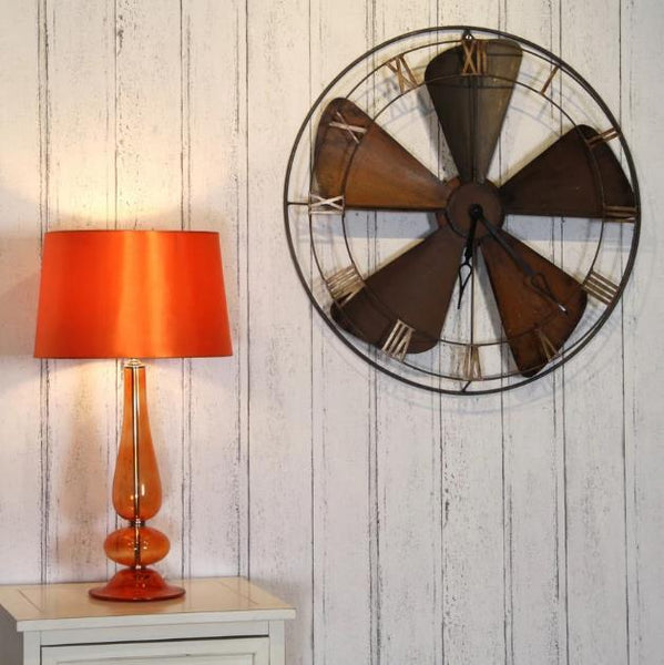 Azure Bloom Medallion Clock – Portrait (23" x 30")