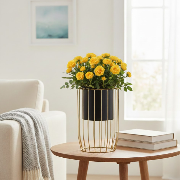 Midnight Black Steel Planter