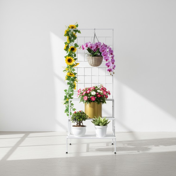 White Classic 3-Tier Steel Plant Stand