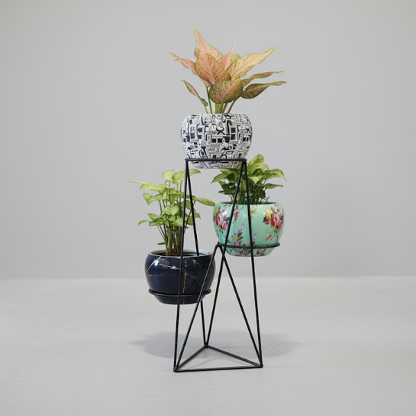 Steel 3-Tier Designer Pot Stand