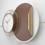 Soleil Petal Disc Wall Clock – Gold & Teal (36" x 18")