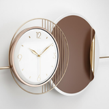 Soleil Petal Disc Wall Clock – Gold & Teal (36" x 18")