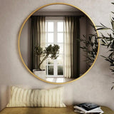 Minimal Edge Round Mirror - Gold
