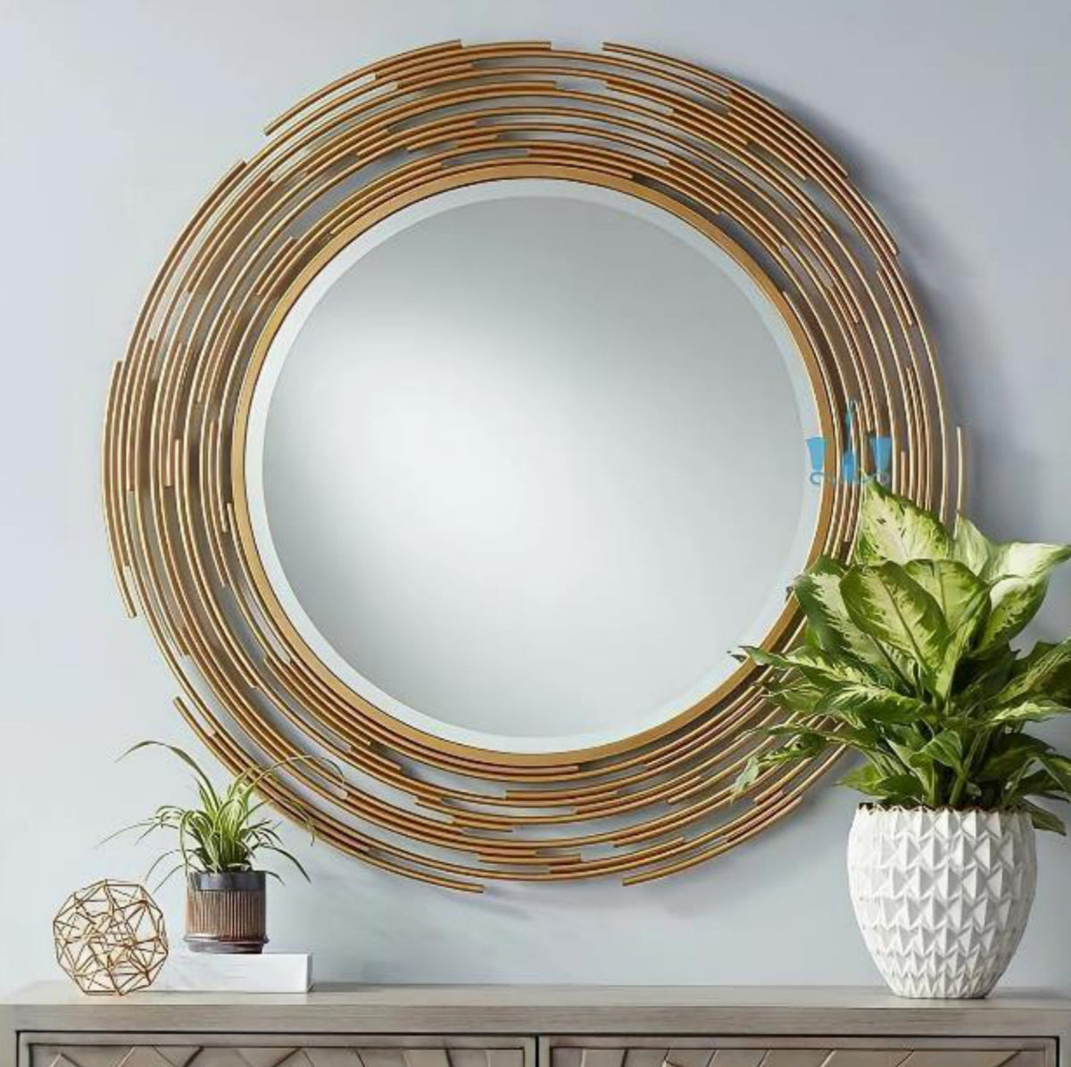 Meridian Ripple Round Mirror