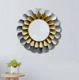 Dual‑Tone Petal Sunburst Mirror
