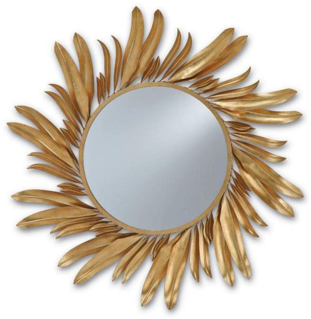 Gilded Palm Sunburst Mirror