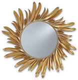 Gilded Palm Sunburst Mirror