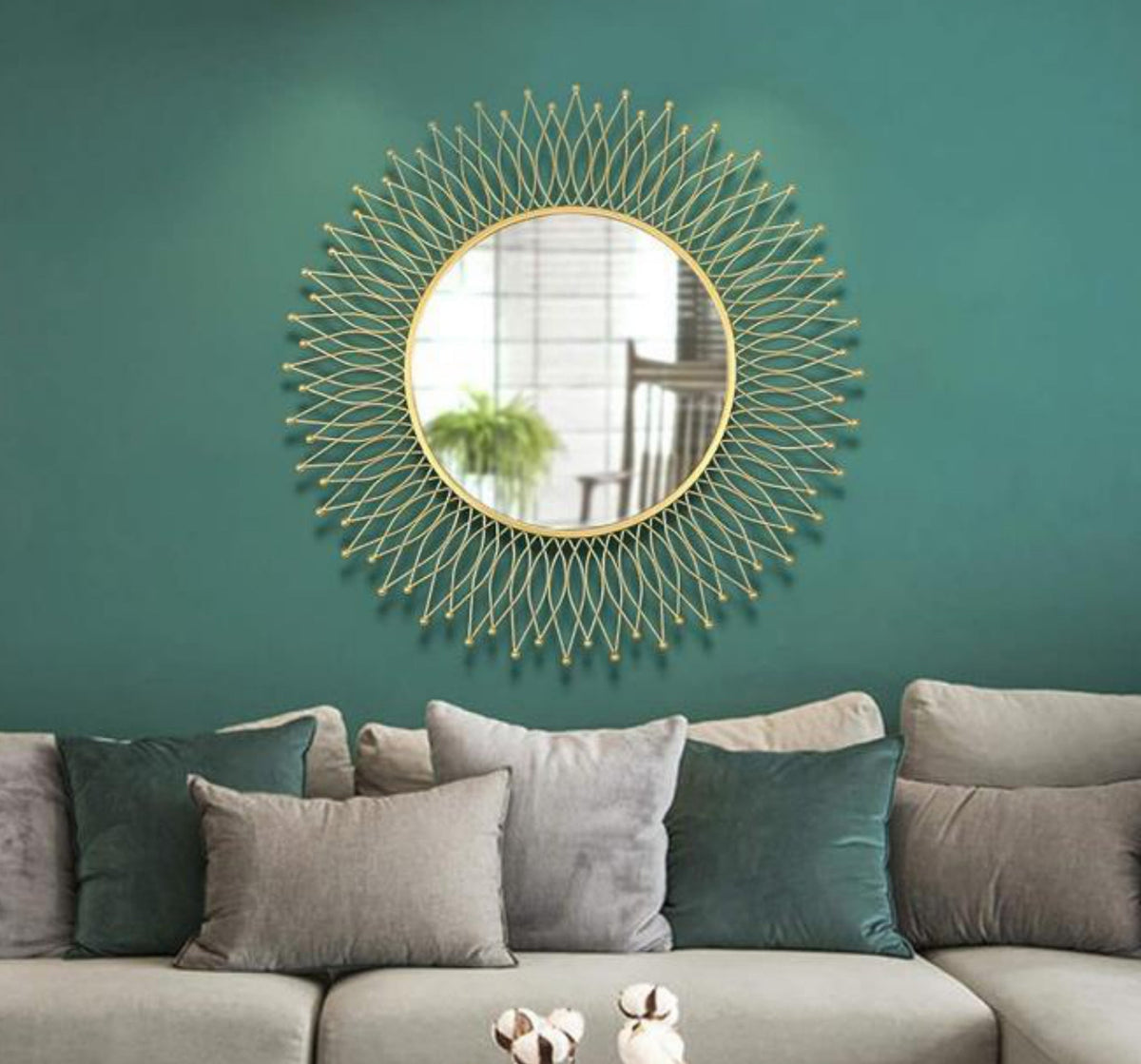 Radiant Lattice Round Mirror