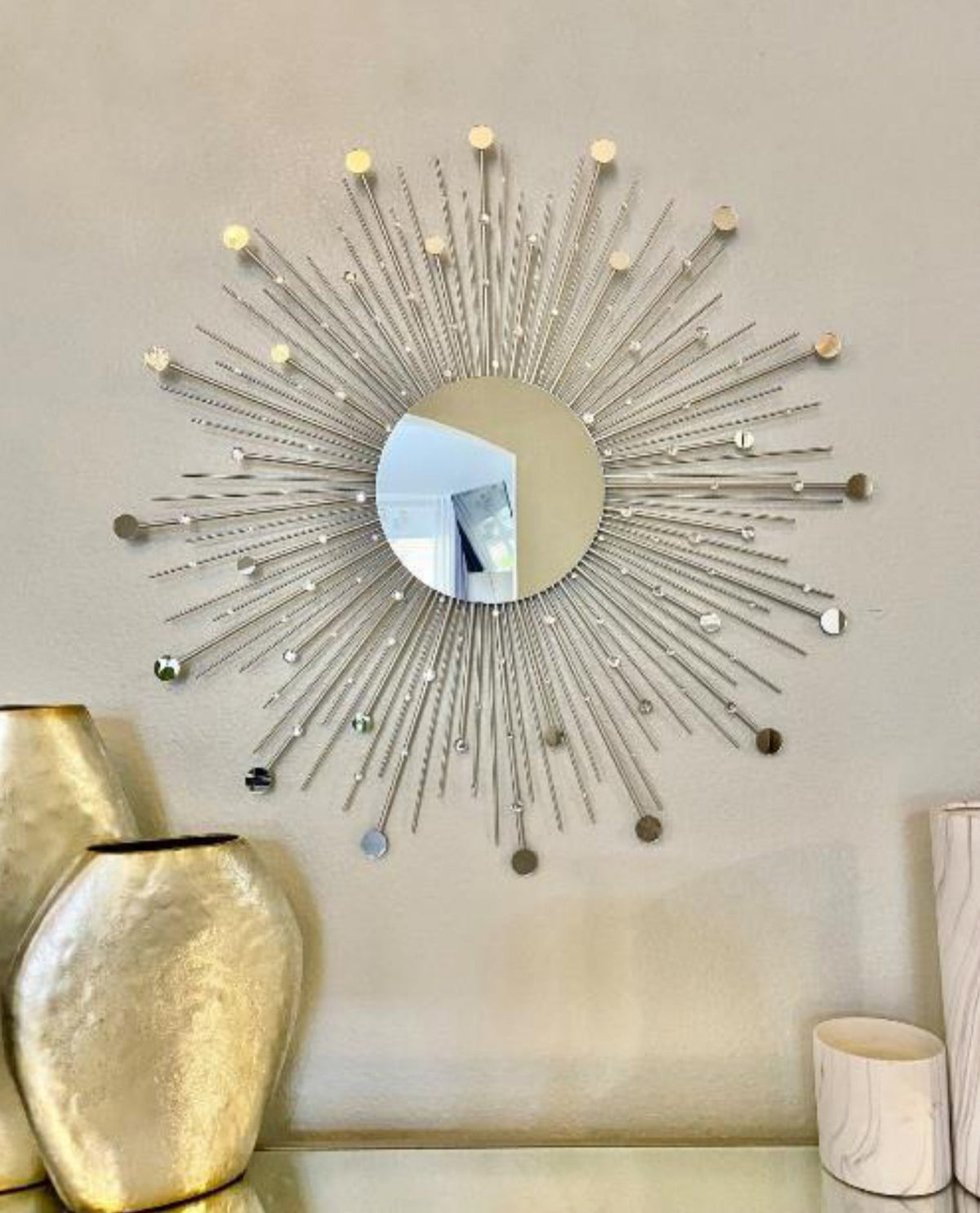 Stardust Burst Round Mirror