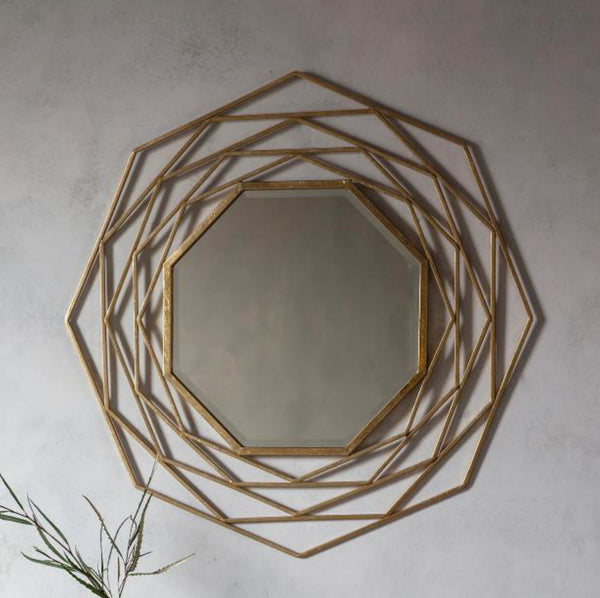 Helix Lattice Octagon Mirror - Gold Foil