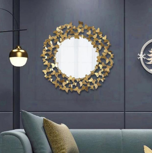Papillon Bloom Round Mirror
