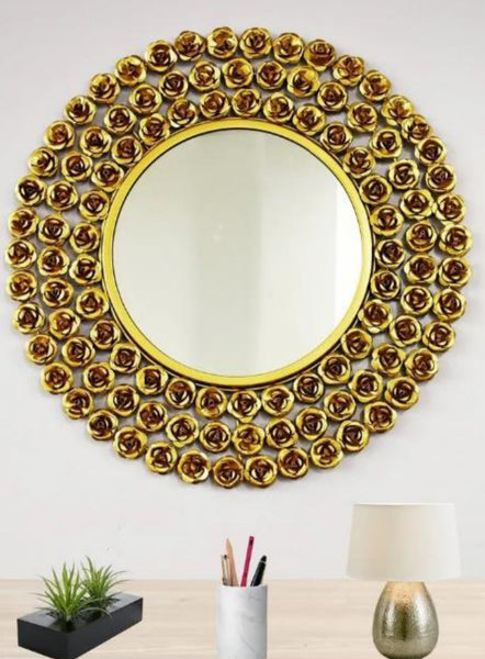 Rosette Halo Round Mirror