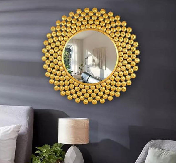 Aureate Bead Halo Mirror