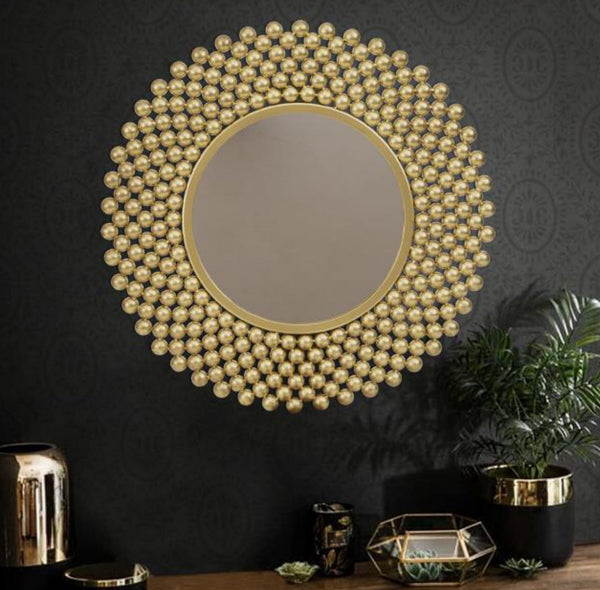 Aureate Bead Halo Mirror