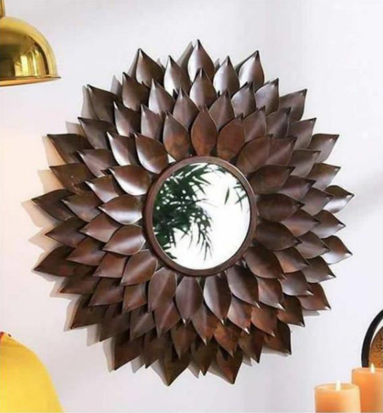 Ember Petal Bloom Mirror - Espresso