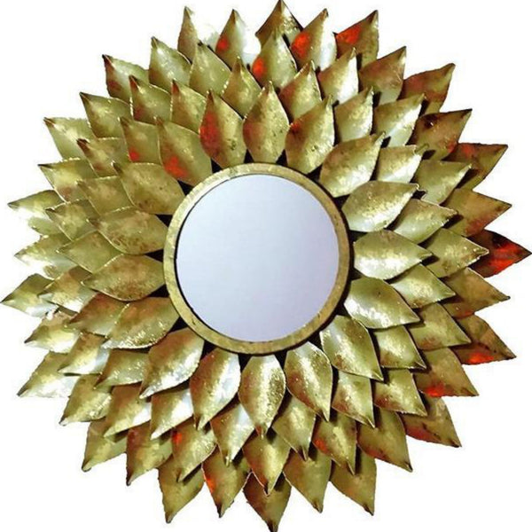Ember Petal Bloom Mirror - Antique Gold