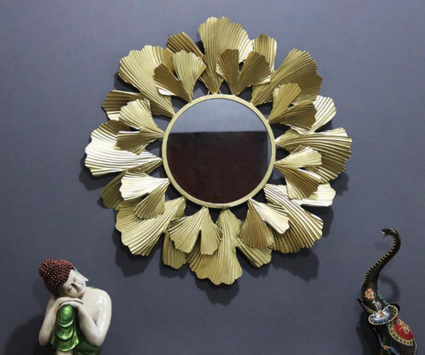 Ginkgo Ruffle Round Mirror