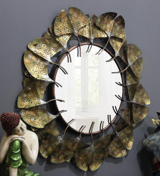Ginkgo Cascade Round Mirror